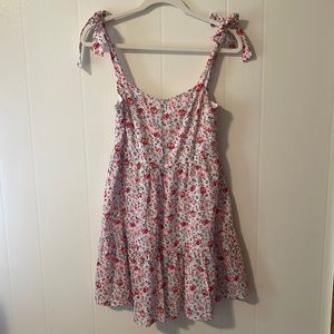 Graceful Blooms Red Floral Dress